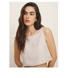 NWOT Reformation Saige Linen Top | 100% Linen | Small | Matching Pants Available